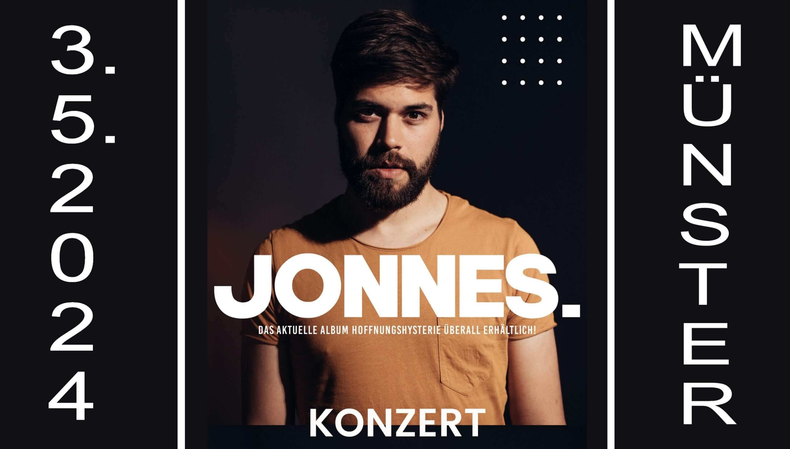 Konzert mit Jonnes am 3.5. um 20 Uhr in der Trinitatiskirche Münster